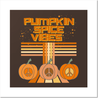 Pumpkin Spice Vibes Retro Holiday Groove - Spice Dusted Style Posters and Art